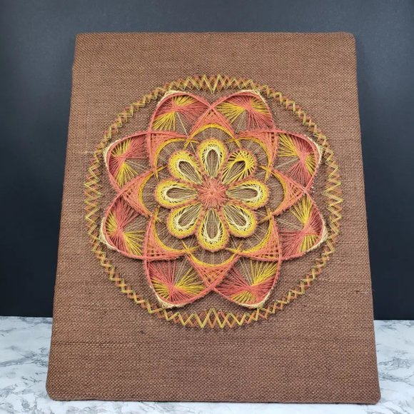 Mandala String Art Wall Decor Encased Vintage - Picture 2 of 16